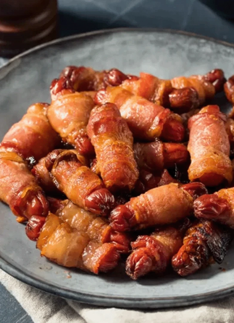 Bacon from quality foods of Aberdeen on a fork